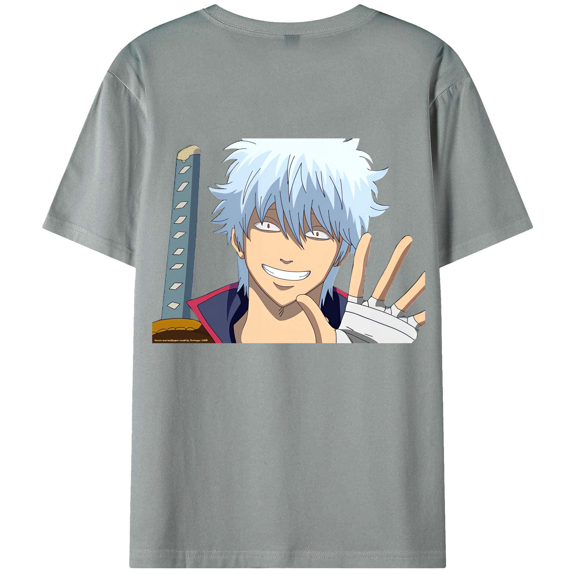 （画像用） ぎんたま 坂田銀時（さかたぎんとき） 神楽 志村新八（しむら しんぱち） GINTAMA Sakata Gintoki Kagura Shimura Shinpachi 綿100％ メンズ半袖Tシャツ（バックプリント） 通気性